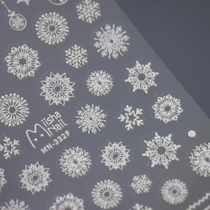 Snowflake Nail Art Stickers Winter Xmas Snow Adhesive Sticker Decals MN331