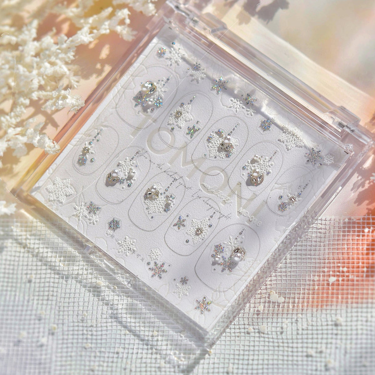 Snowflakes Rhinestone Nail Stickers – Pre-Arranged Self-Adhesive Nail Gems MD018