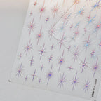 Sparkling Starburst Nail Stickers - Metallic Shimmer Nail Art Decals to4007