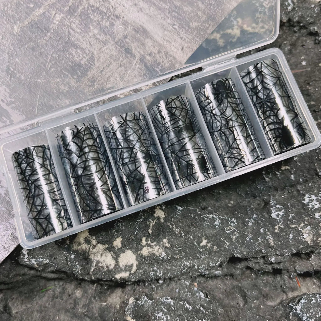 Spiderweb Nail Foil | Halloween Goth Spider Web Nail Art Transfer Foil