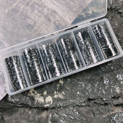 Spiderweb Nail Foil | Halloween Goth Spider Web Nail Art Transfer Foil