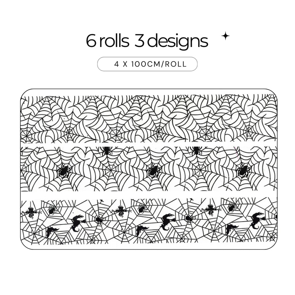 Spooky Spiderweb Nail Foil Collection | Halloween Scorpion Transfer Paper