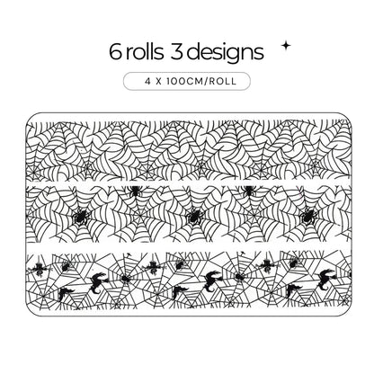 Spooky Spiderweb Nail Foil Collection | Halloween Scorpion Transfer Paper