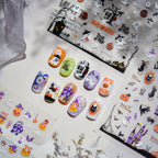 Spooky Black Cat 5D Halloween Nail Stickers | Cute Ghost & Skeleton Nail Art Decals