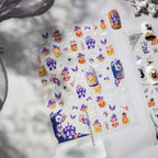 Spooky Black Cat 5D Halloween Nail Stickers | Cute Ghost & Skeleton Nail Art Decals