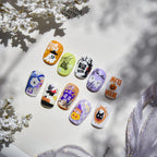 Spooky Black Cat 5D Halloween Nail Stickers | Cute Ghost & Skeleton Nail Art Decals