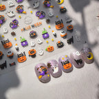Spooky Cute Halloween Black Cat Nail Art Stickers | Witch & Ghost Nail Decals