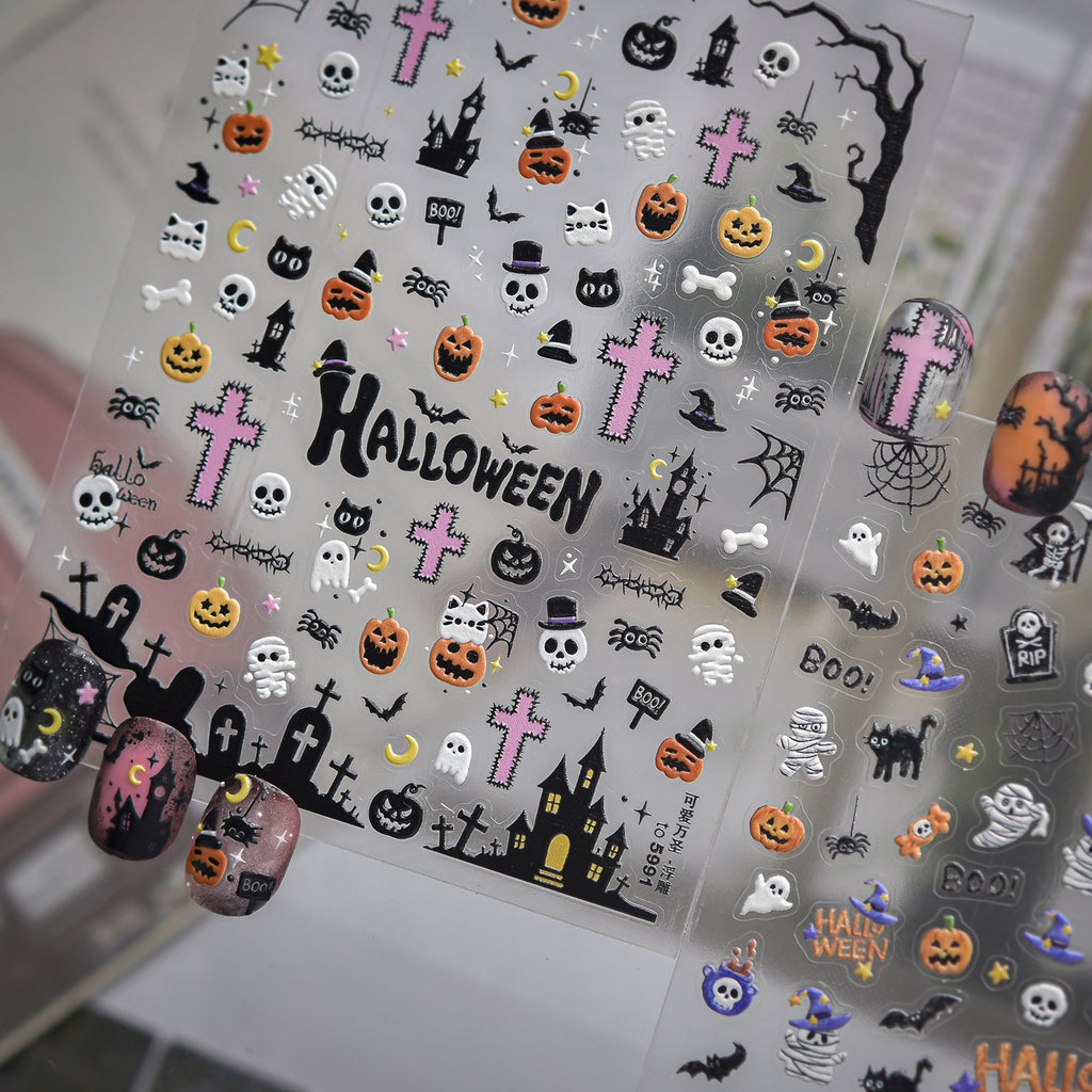 Spooky Halloween Gothic Window Nail Stickers
