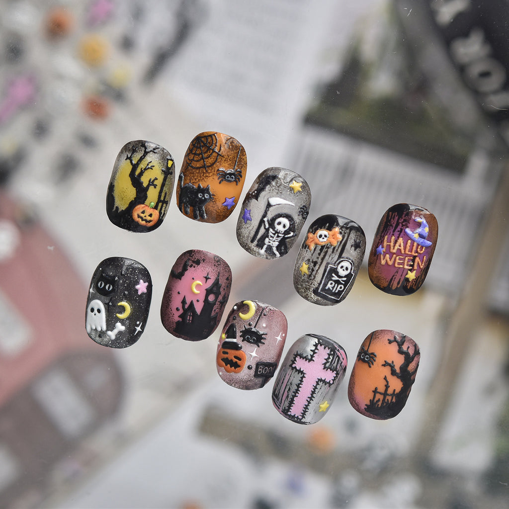 Spooky Halloween Gothic Window Nail Stickers