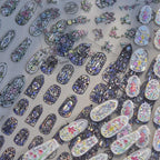 Stained Glass Window Nail Art Stickers Adhesive Embossed Sticker Decals