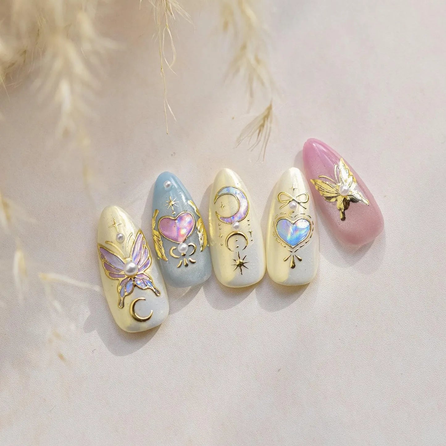 Star Moon Nail Art Stickers Butterfly Adhesive Embossed Sticker Decals to4783