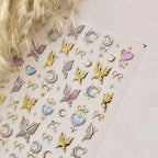 Star Moon Nail Art Stickers Butterfly Adhesive Embossed Sticker Decals to4783
