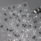 Star Nail Art Stickers Adhesive Slider Black White Stars Sticker Decals TS3374