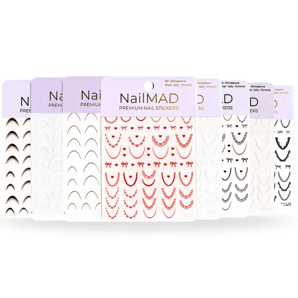 Sticker Kit- French Tip & Bowknot (8 Sheets)