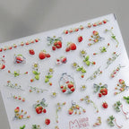 Strawberry Nail Art Stickers Adhesive Slider 3D Strawberry Flower Sticker Decals MN311