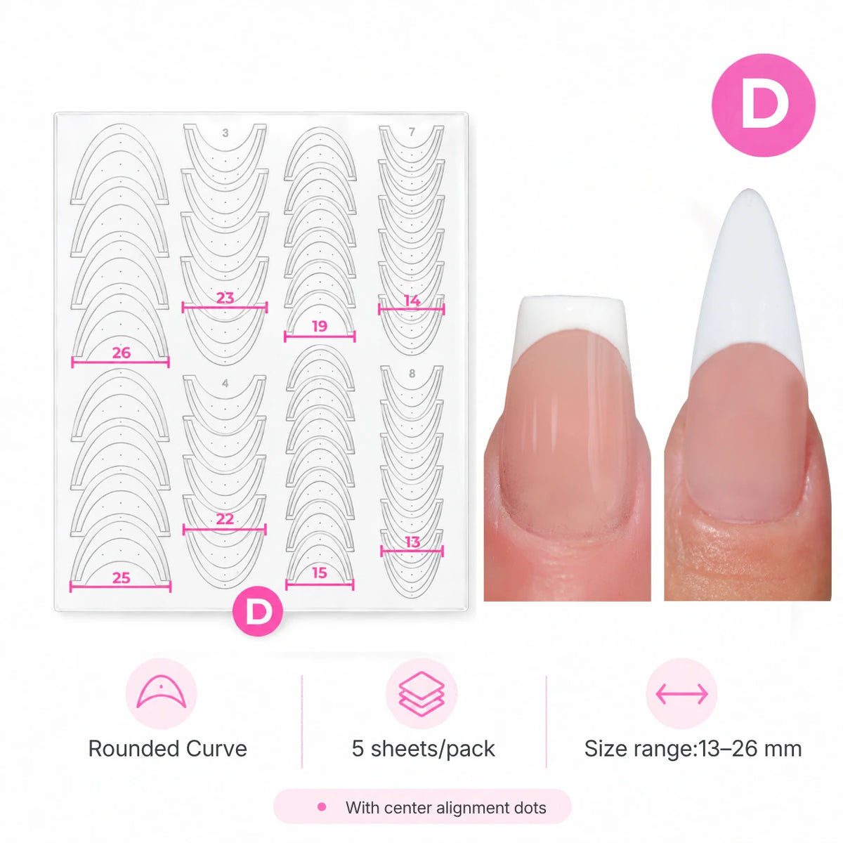 Pro French Manicure Tip Guides No bleeding Stencils