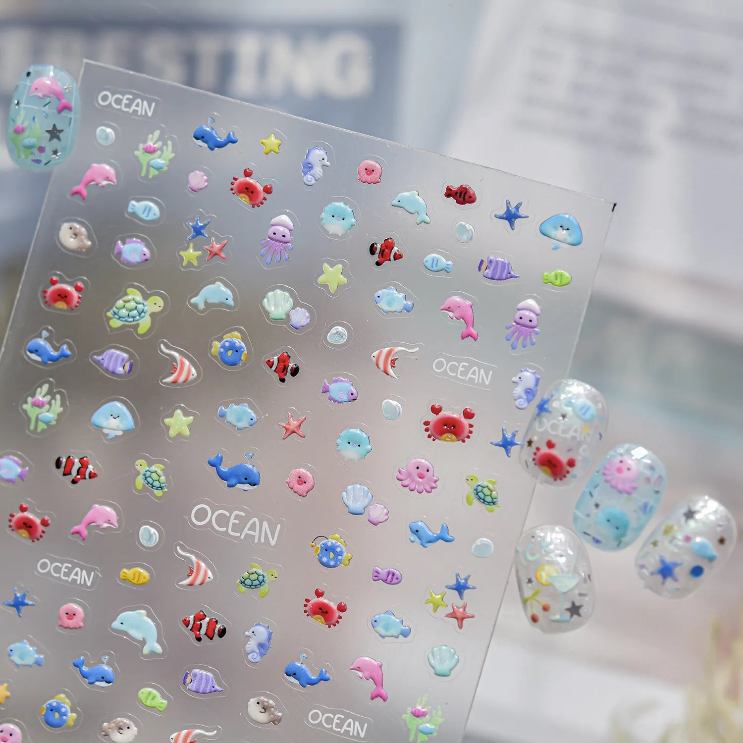 Summer 3D Nail Stickers - Ocean Beach & Fruit Decals 