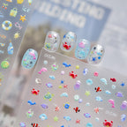 Summer 3D Nail Stickers - Ocean Beach & Fruit Decals 