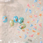 Summer Beach Flamingo Nail Stickers - Cute Mermaidcore Sea Animal Decals