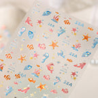 Summer Beach Flamingo Nail Stickers - Cute Mermaidcore Sea Animal Decals