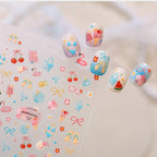 Summer Beach Flamingo Nail Stickers - Cute Mermaidcore Sea Animal Decals