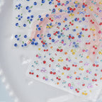 Summer Cherry & Blueberry Jelly Nail Stickers - Fruit & Bows Decals 5901