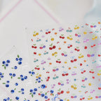 Summer Cherry & Blueberry Jelly Nail Stickers - Fruit & Bows Decals 5901