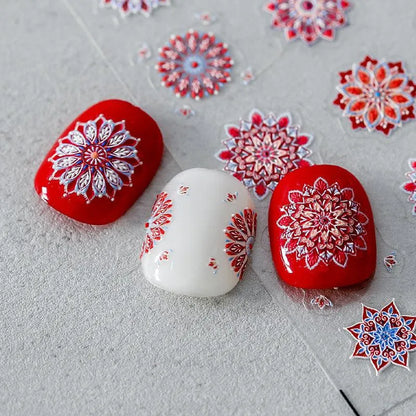 Summer Colorful Nail Art Stickers Adhesive Slider Bohemian Embossed Sticker Decals 