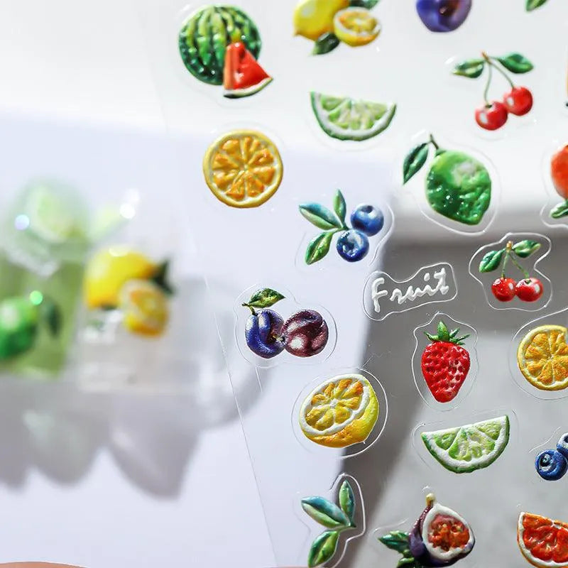 Summer Fruits Nail Art Stickers Adhesive Slider Lemon Watermelon Sticker Decals TS1522