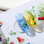 Summer Fruits Nail Art Stickers Adhesive Slider Lemon Watermelon Sticker Decals TS1522