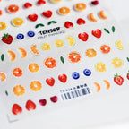 Summer Fruits Nail Art Stickers Lemon Fruit Slices Adhesive Embossed Sticker Decals TS433