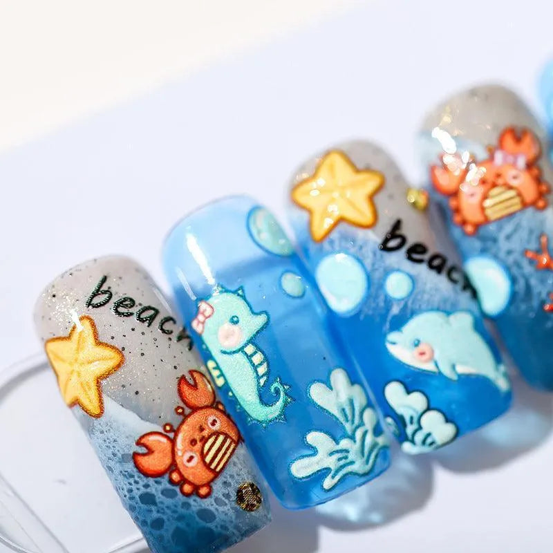 Summer Starfish Nail Art Stickers Sea Horse Adhesive Sticker Decals TS1168