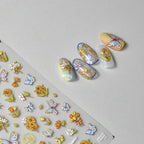 Sunflower Nail Art Stickers Adhesive Embossed Butterfly Sticker Decals to2862