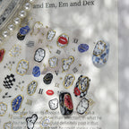Surrealist Dream 5D Nail Stickers | Abstract Clock & Checkerboard Art 