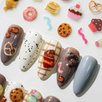 Sweet Nail Art Stickers Donuts Adhesive Sliders Dessert Cupcake Jelly Sticker Decals M128