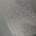 Shell Light Mini Bow Nail Art Stickers Adhesive Embossed Black Bow Ties Sticker Decals TA271 Laser Pink