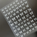 Candy Color Bow Nail Art Stickers Colorful Bow Tie Adhesive Embossed Sticker Decals TA272