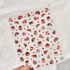 Cupcake Nail Art Stickers Adhesive Embossed Dessert Sticker Decals TA307