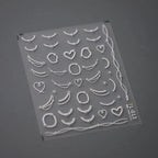 White Pearls Chain Nail Art Stickers Adhesive Embossed Pearl Line French Nail Sticker Decals TL013