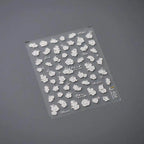 Bridal Rose Nail Art Stickers Adhesive White Rose Flower Embossed Sticker Decals TL020
