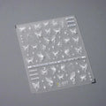 White Butterfly Nail Art Stickers Adhesive Embossed Moon with Beads Sticker Decals TL027