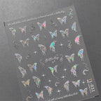 Nail Art Stickers Adhesive Embossed Shell Color Butterfly Wings Sticker Decals TL031