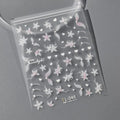 Flower With Pearl Nail Art Stickers 3D Floral Adhesive Sliders Sticker Decals TL046