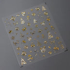 Gold Christmas Snowflake Nail Art Stickers Winter Adhesive Sticker Decals TL066