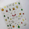 Christmas Snowflake Nail Art Stickers Adhesive Embossed Bow-tie with Rhinestones Sticker Decals TL067