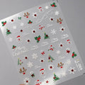 Christmas Santa Claus Nail Art Stickers Adhesive Embossed Xmas Tree Snow Sticker Decals TL069