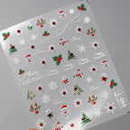 Christmas Santa Claus Nail Art Stickers Adhesive Embossed Xmas Tree Snow Sticker Decals TL069