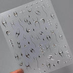 Metal Color Nail Art Stickers Adhesive Slider Embossed Laser Flame Design Sticker Decals TL075