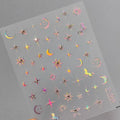 Celestial Body Nail Art Stickers Star Moon Sun With Rhinestones Adhesive Sticker Decals TL080