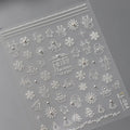 White Christmas Nail Art Stickers 3D Adhesive Slider Xmas Snowman with Beads Sticker Decals TL084